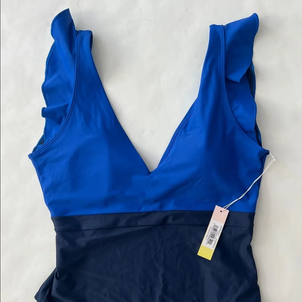NWT Summersalt The Ruffle Backflip One Piece Swimsuit - Royal Navy Blue 12